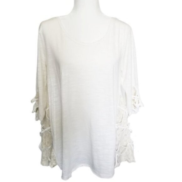 Umgee White Boho Gypsy Off White Lace Tunic Top - Picture 1 of 4
